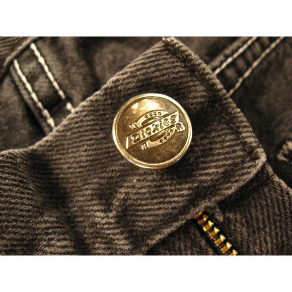 Dickies Womans CUTOFF JEANS SHORTS W 34 MEASURED High Waisted BLACK Denim - Picture 6 of 10